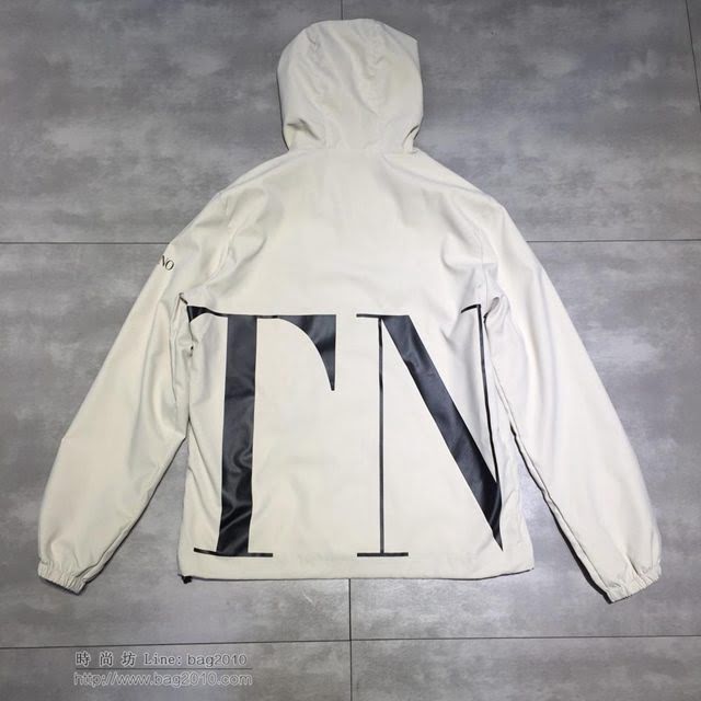 Valentino外套 moncler X Valentino新款 華倫天奴連帽外套 白色拉鏈外套  tzy1626